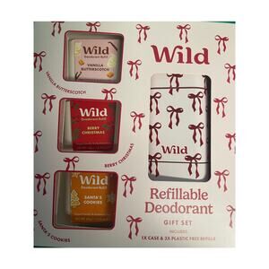 Wild - Refillable Deodorant Gift set 1Case 3 refills -New Un opened